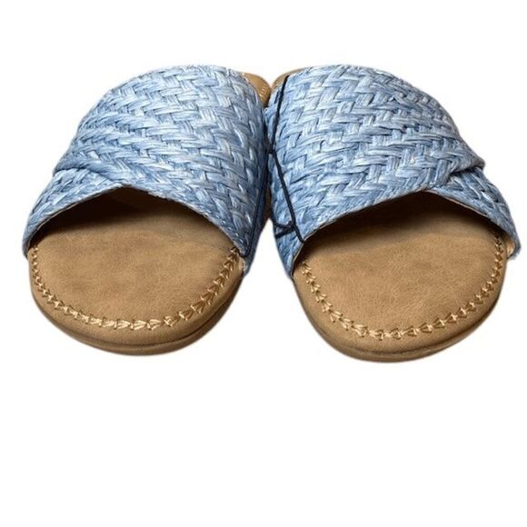 NWOT Cliffs by White Mountain Women's Flawless Slide Sandal in Blue Raffia Size - Picture 3 of 9
